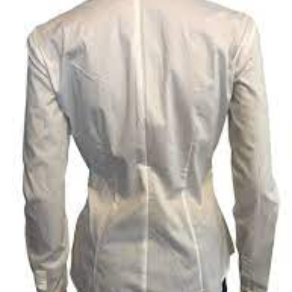 NWOT New York & Company Stretch White Ruched Button Shirt Size XS - Picture 3 of 7